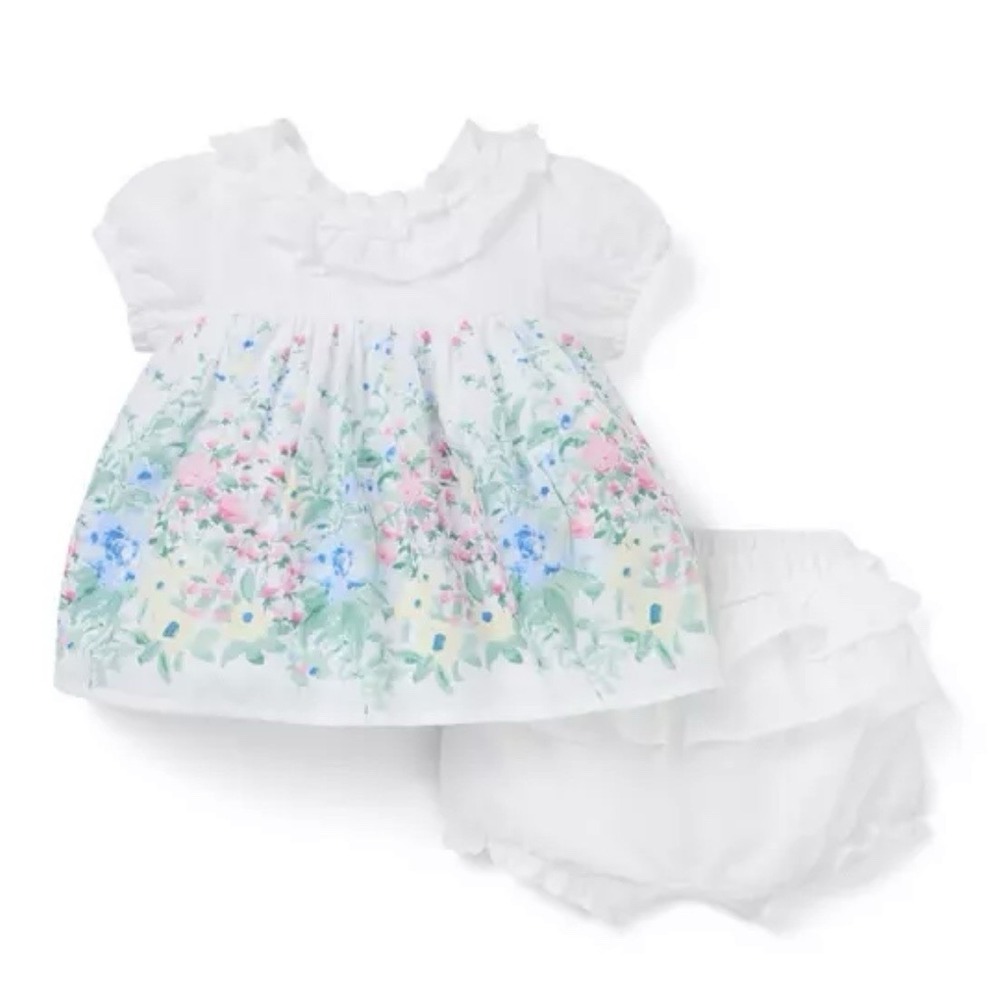 JANIE AND JACK NWT The Spring Garden Matching Dress Set Floral Sz 6-12 Months